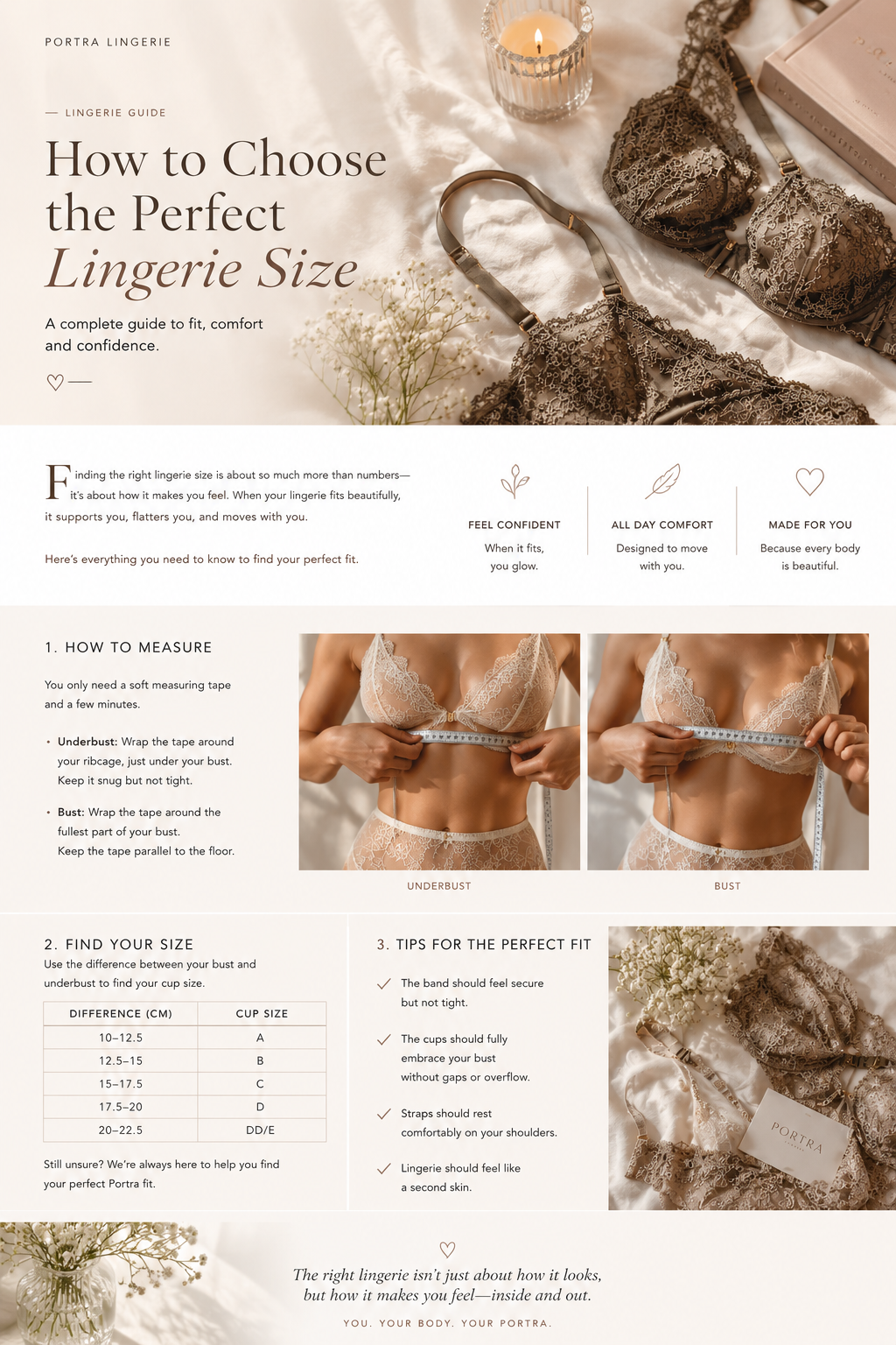 How to Choose the Perfect Lingerie Size: A Complete Guide to Fit, Comfort & Confidence
