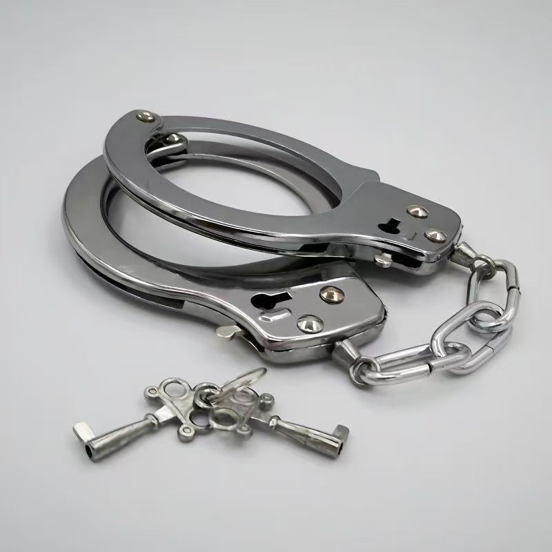 Classic Stainless Steel Handcuffs for Roleplay & Cosplay