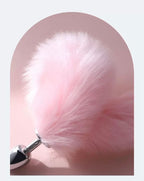 Metal Plug with Faux Fur Tail – 4 Shapes, 4 Colors