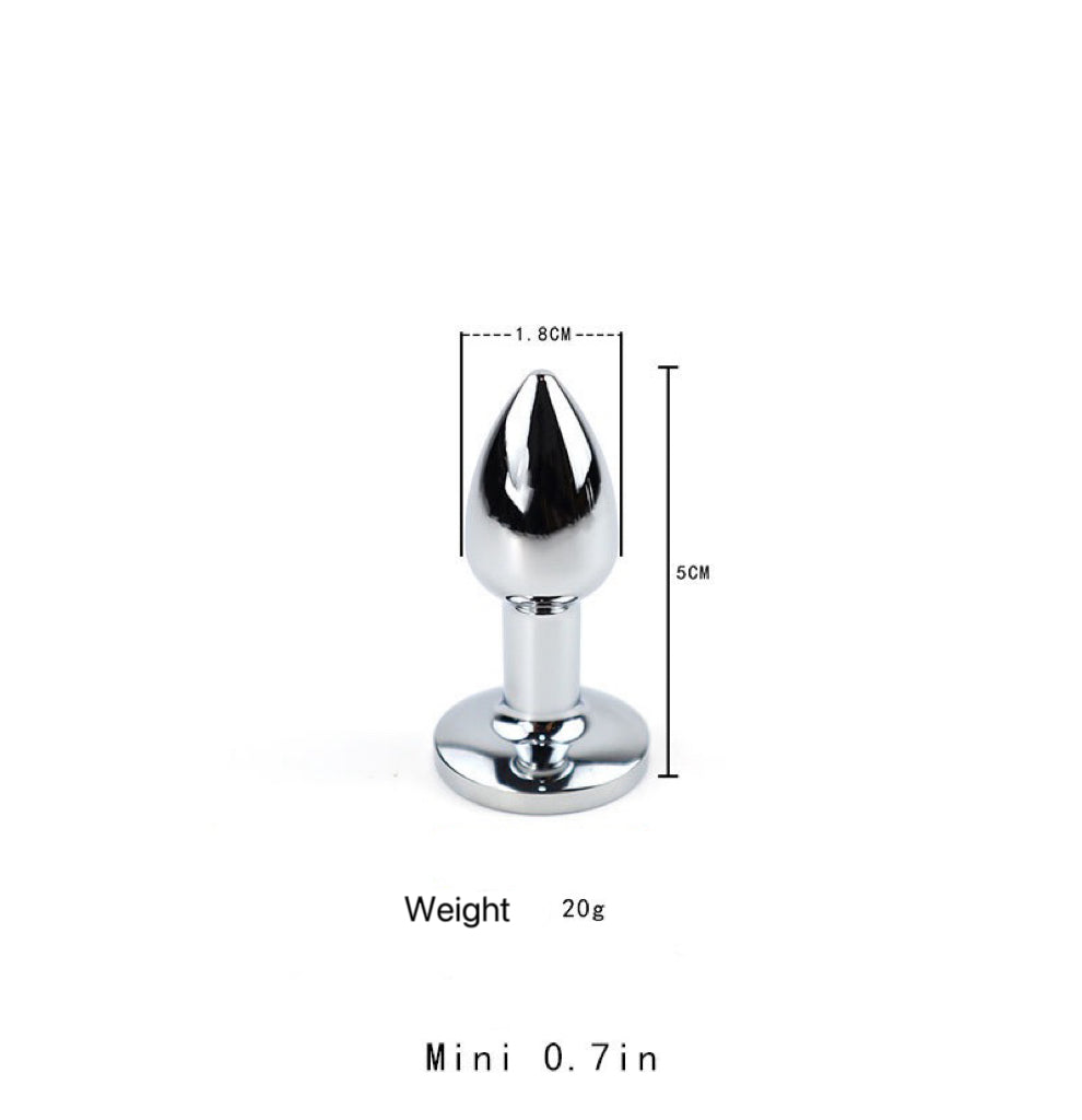 Metal Plug with Faux Fur Tail – 4 Shapes, 4 Colors