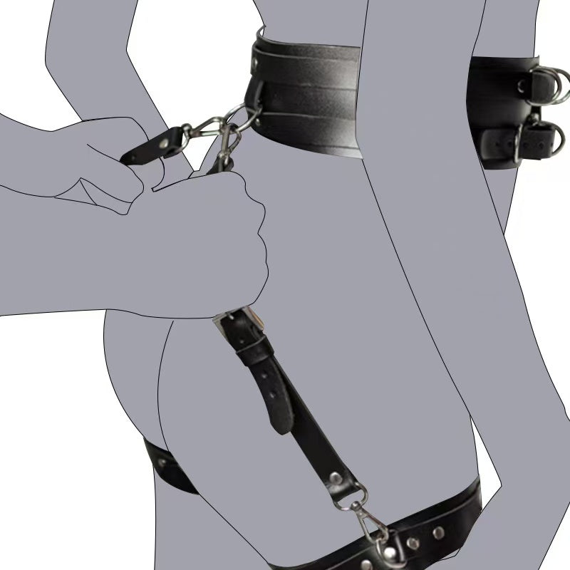 Bondage Waist, Thigh & Wrist Restraint Harness Set