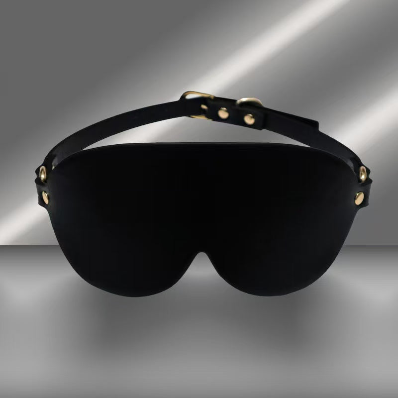 Total Blackout Leather Blindfold
