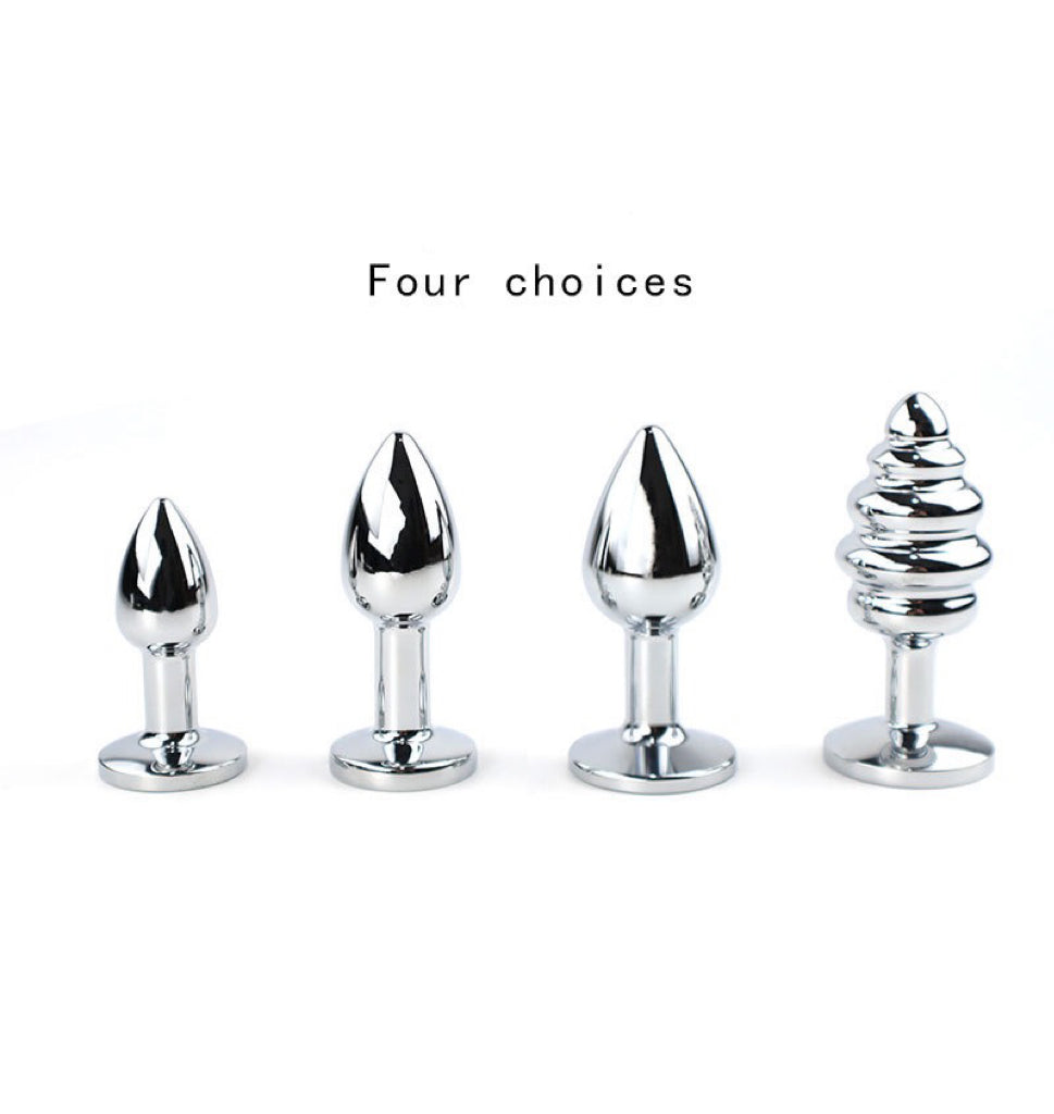 Metal Plug with Faux Fur Tail – 4 Shapes, 4 Colors